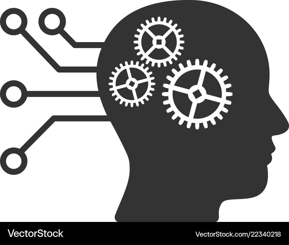 Cyborg interface circuit icon Royalty Free Vector Image