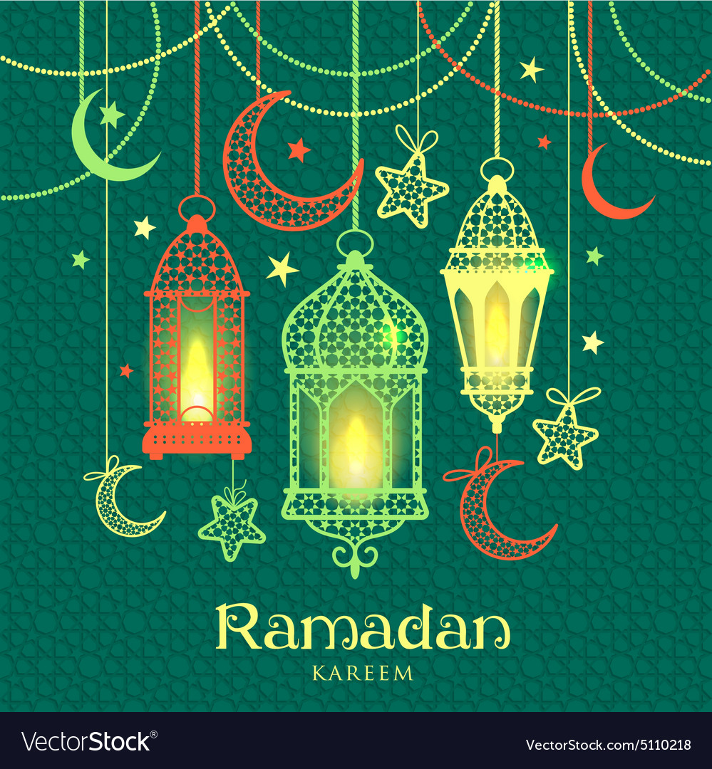 Greeting card ramadan kareem Royalty Free Vector Image