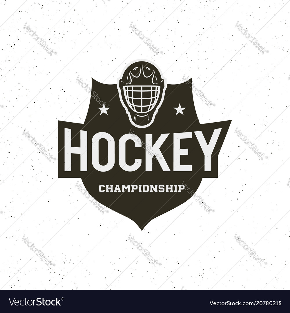 Hockey logo sport emblem Royalty Free Vector Image