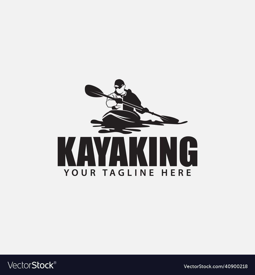 Kayaking logo design Royalty Free Vector Image
