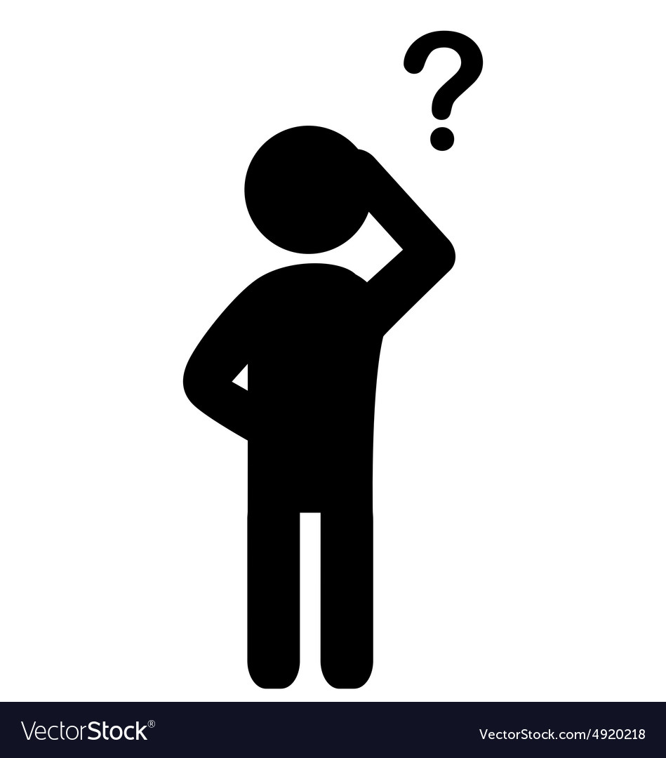 Man With Question Mark Flat Icon Pictogram Vector Image