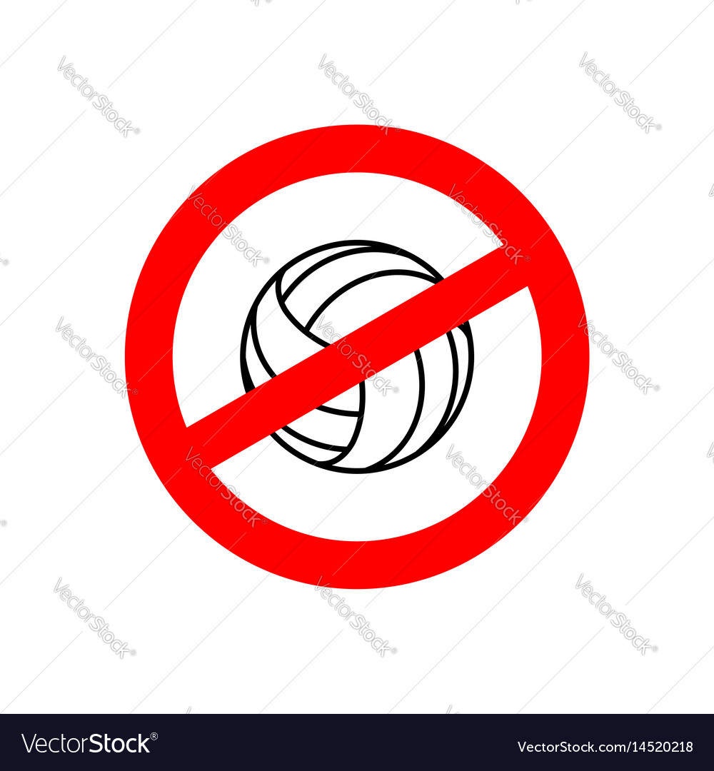 Stop volleyball prohibited team game red Vector Image