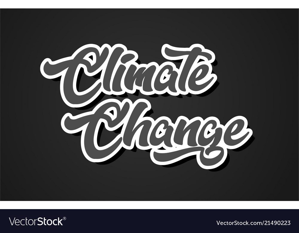 climate-change-hand-writing-word-text-typography-vector-image