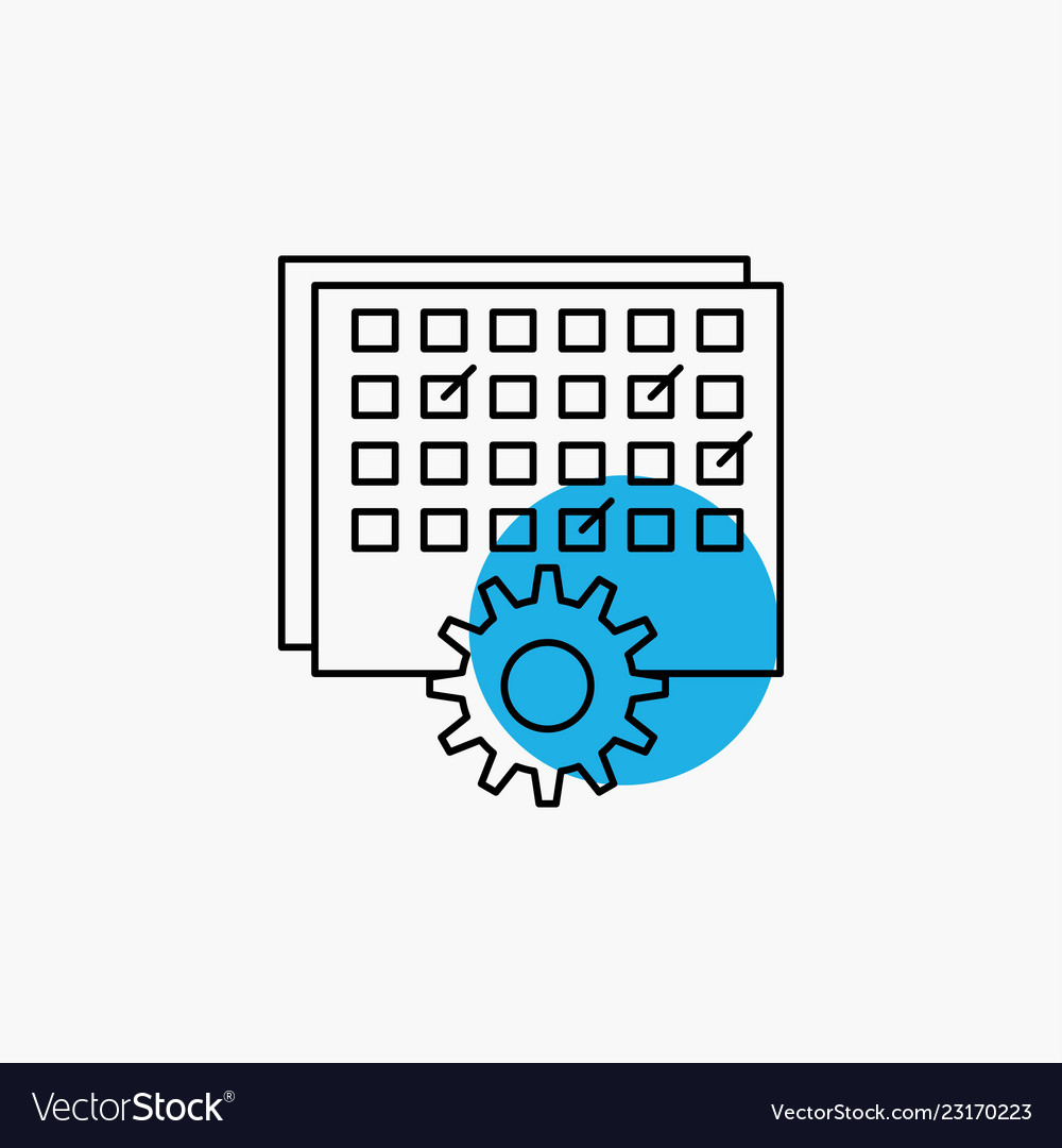 event management processing schedule timing line vector image