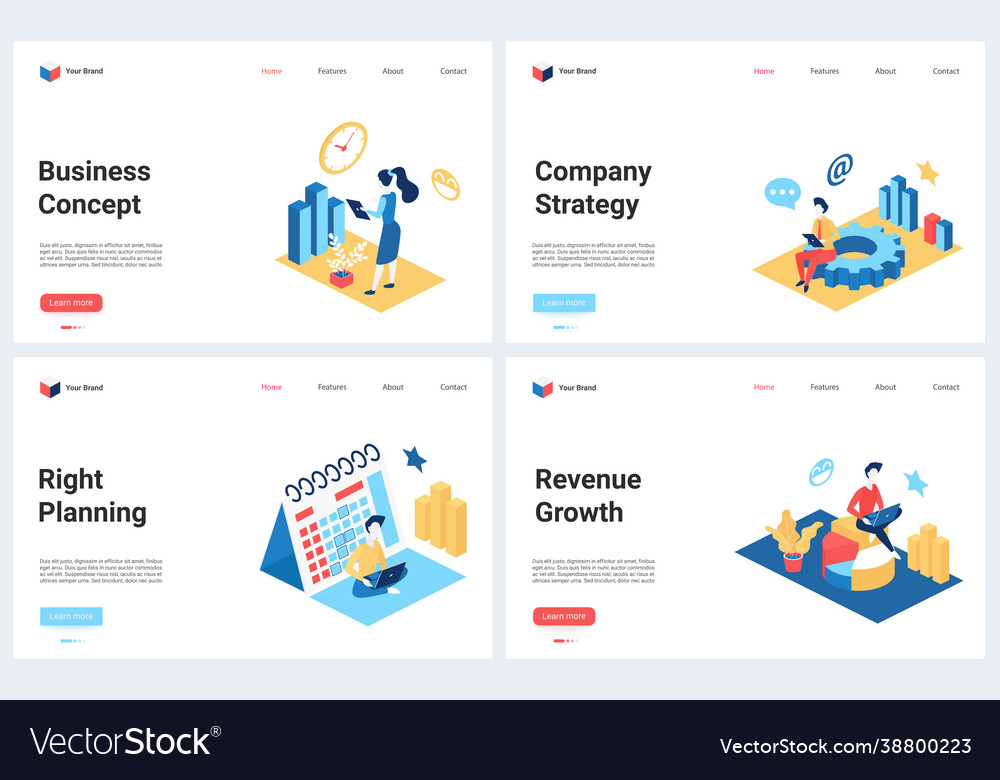 Isometric business strategy success businessman