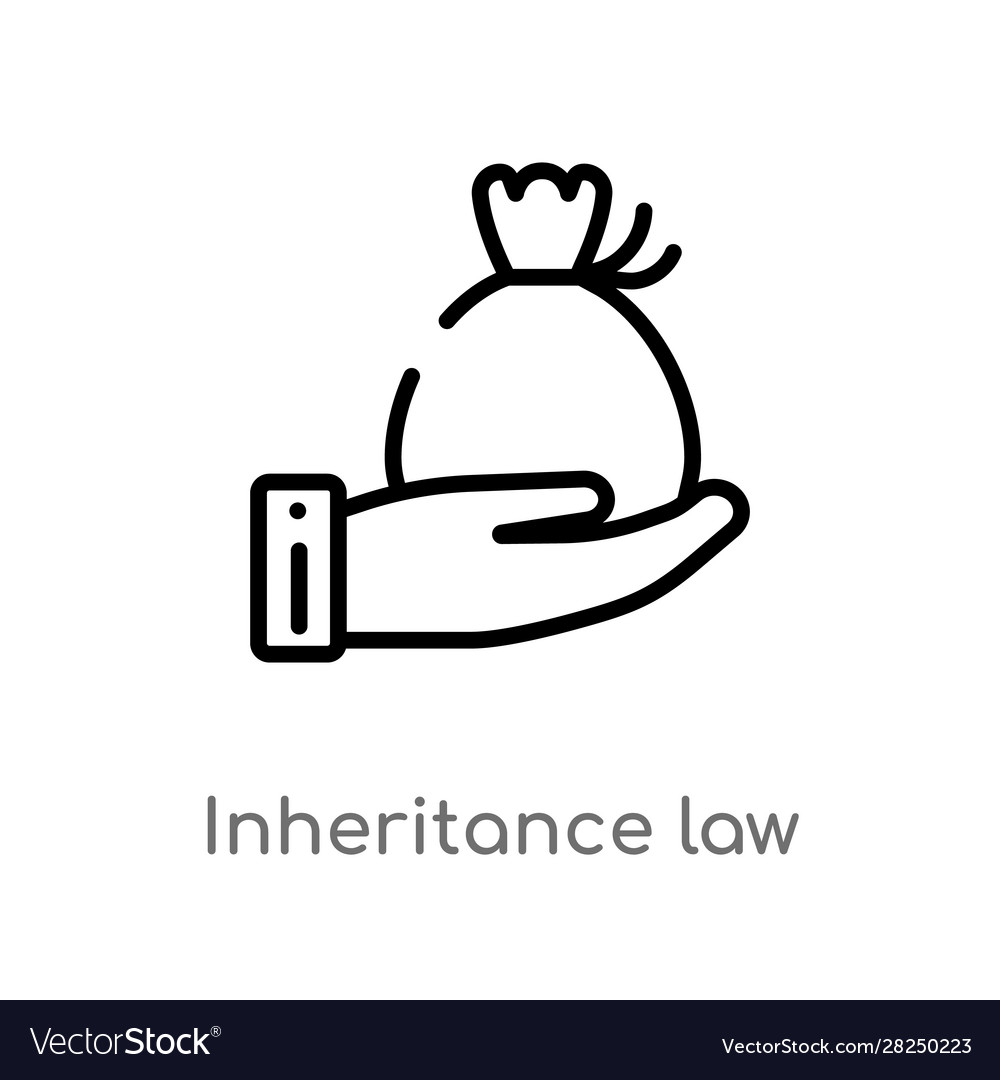 Outline inheritance law icon isolated black Vector Image