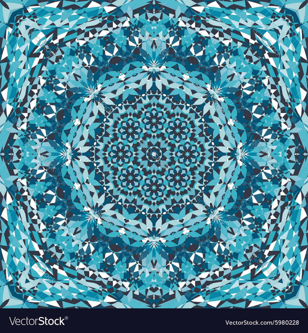 Blue Ornamental Kaleidoscope Pattern Royalty Free Vector