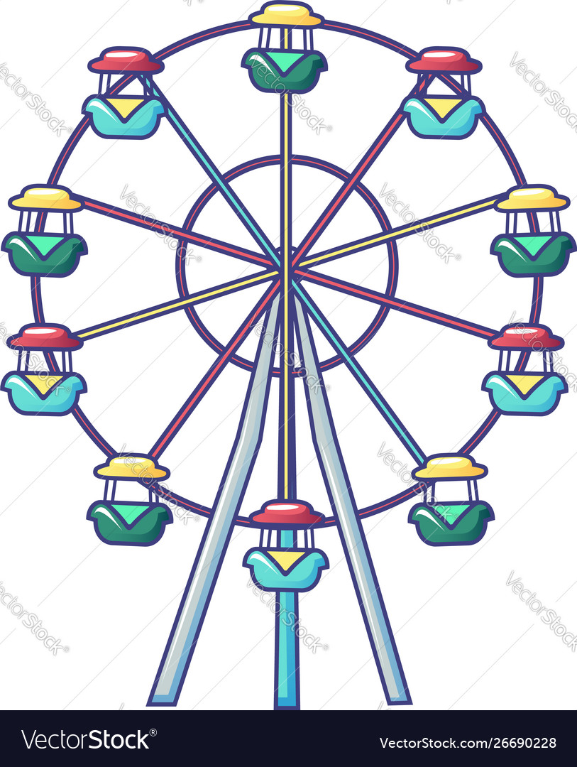 Ferris Wheel Icon Cartoon Style Royalty Free Vector Image