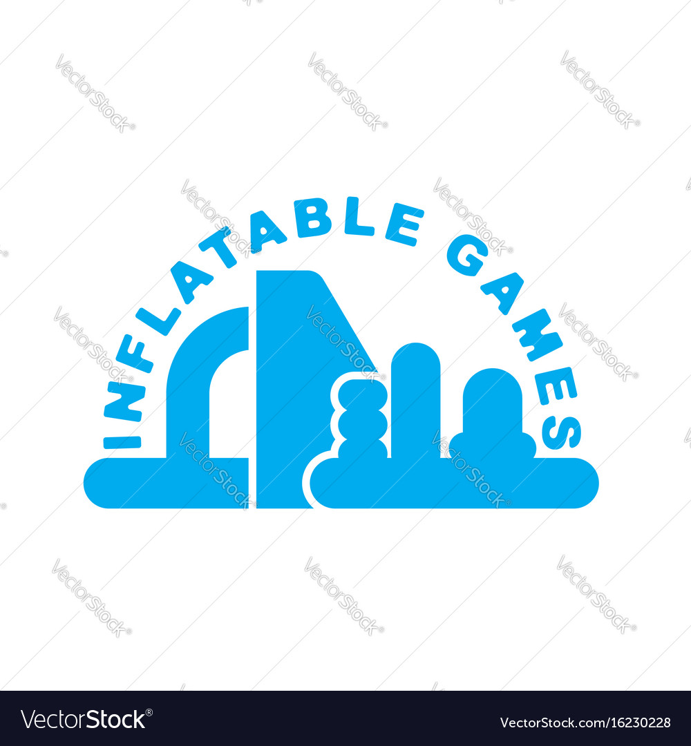 Inflatable games logo emblem for water park Vector Image