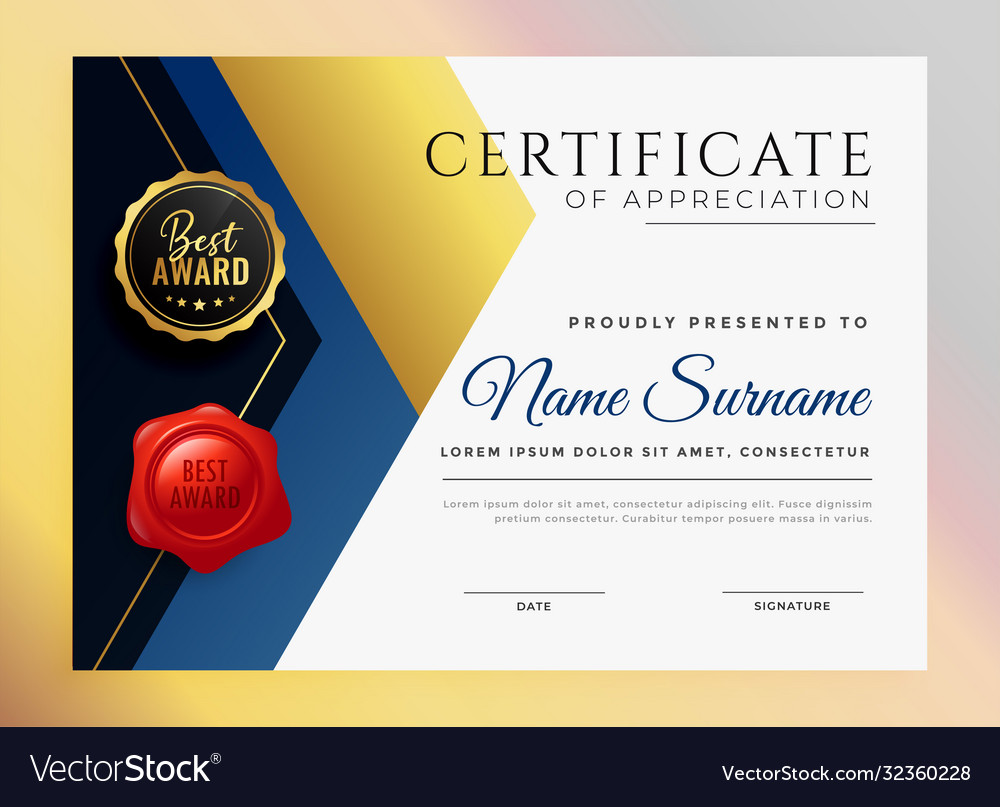 Multipurpose professional certificate template Vector Image