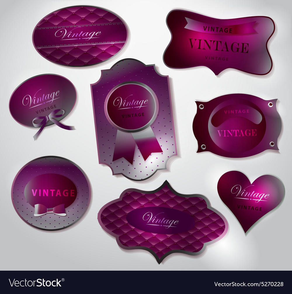 Set of retro shiny labels Royalty Free Vector Image