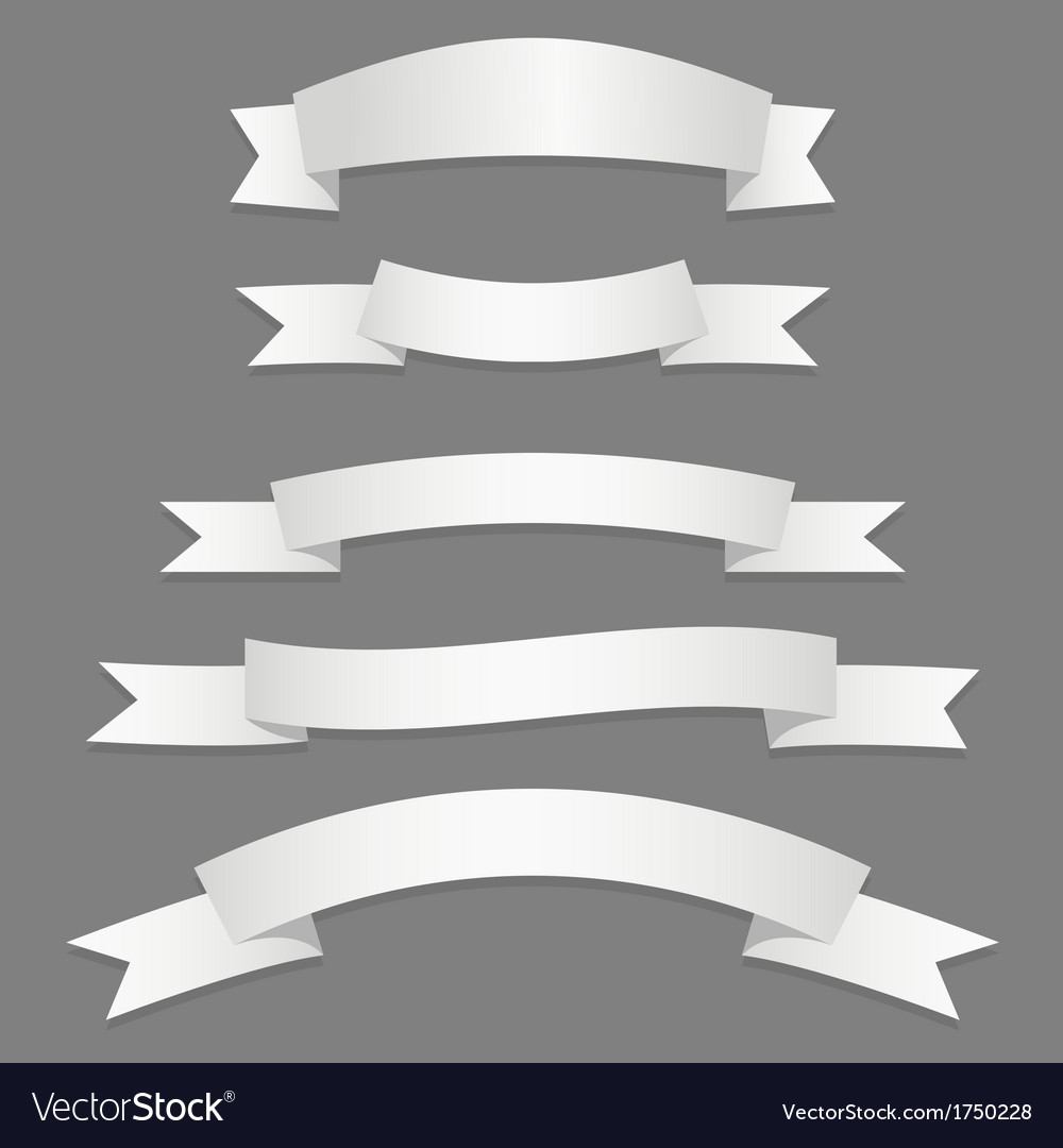 Silver ribbons flags Royalty Free Vector Image