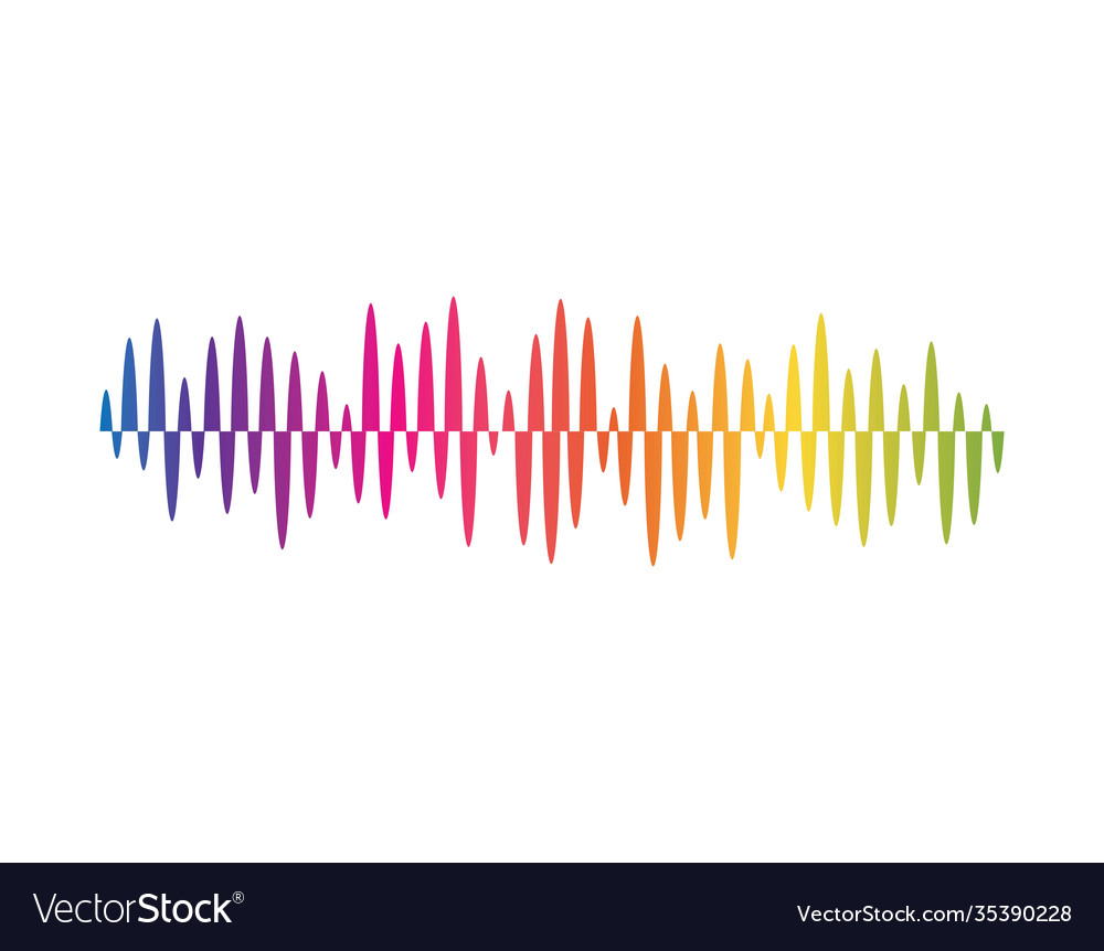 Sound wave music logo template audio colorful Vector Image