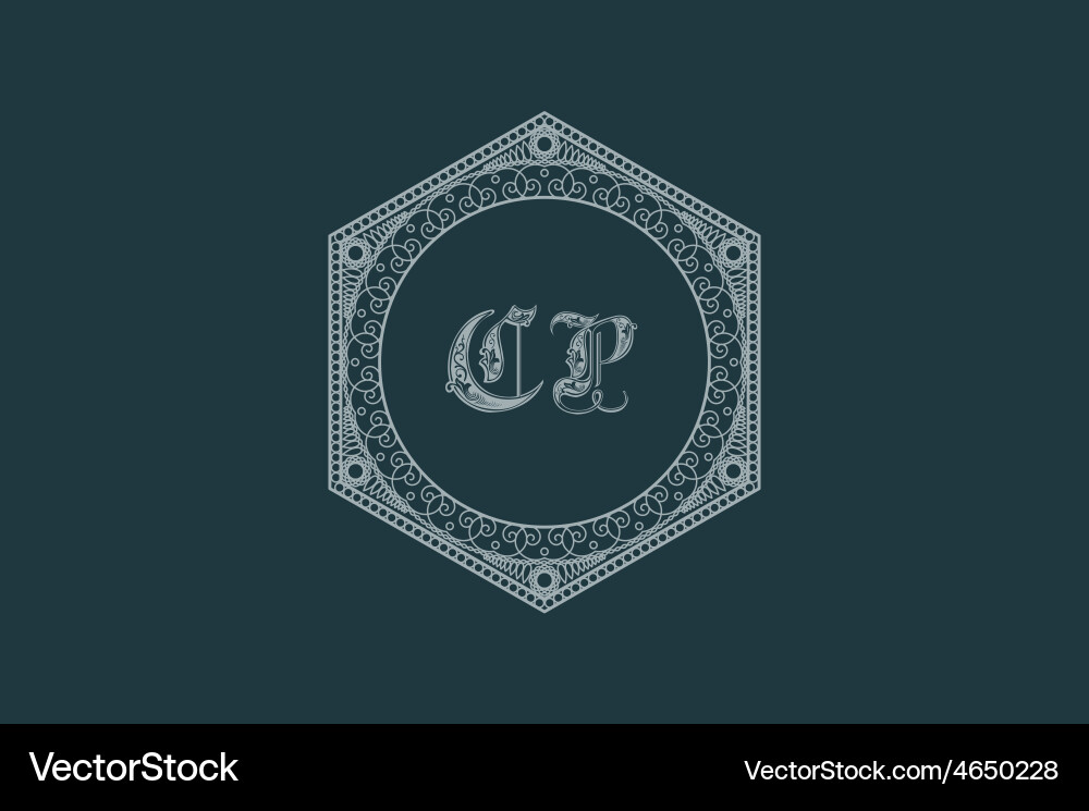 Vintage monogram Royalty Free Vector Image - VectorStock