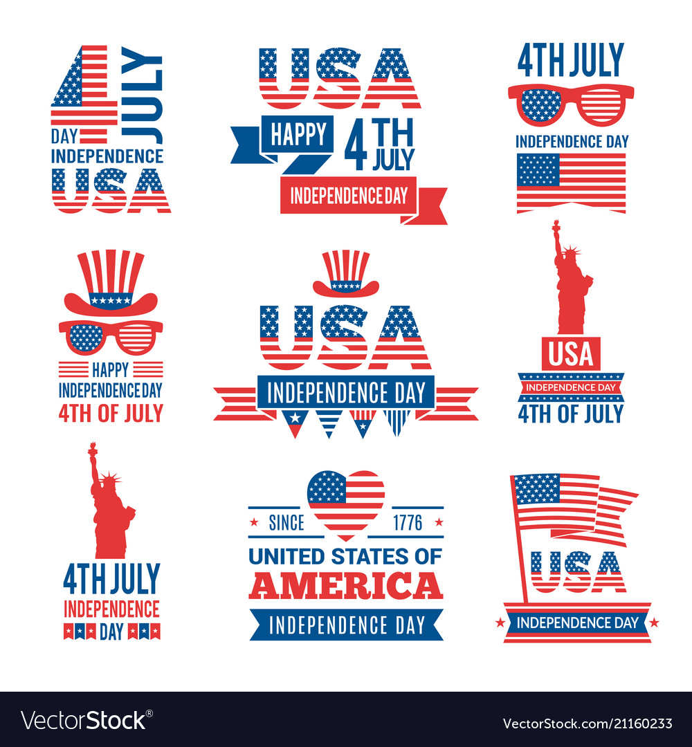 Banners america independence day labels Royalty Free Vector