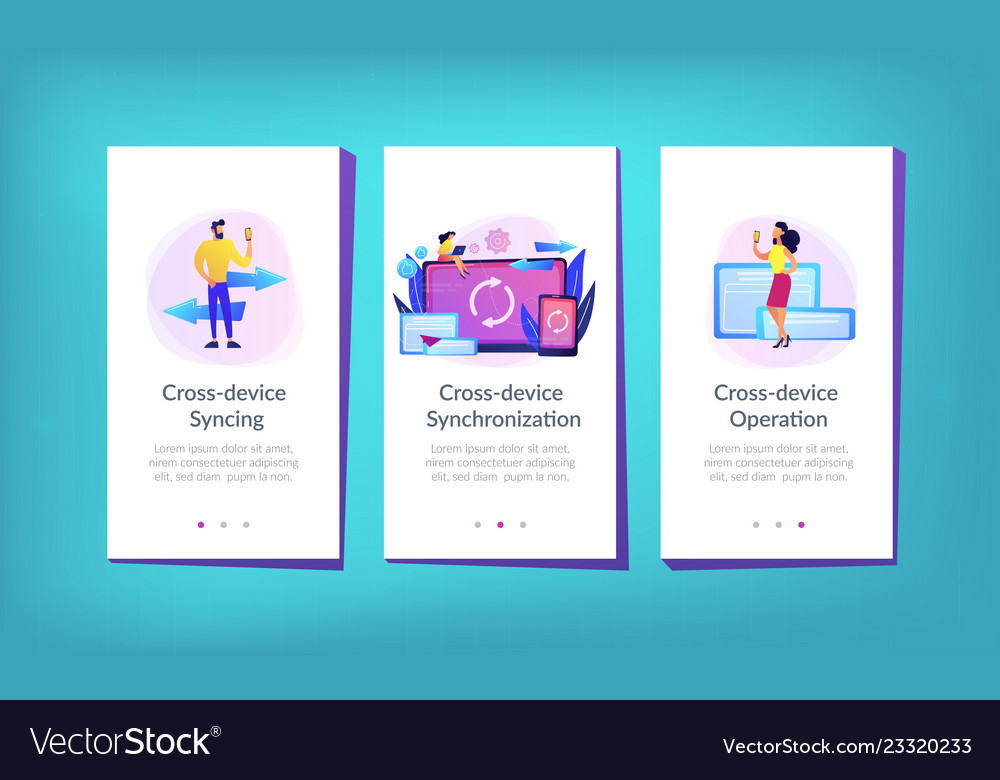 Crossdevice syncing app interface template Vector Image