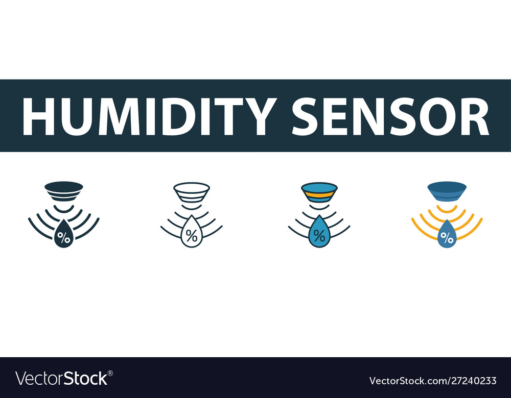 Humidity sensor icon set premium symbol in Vector Image