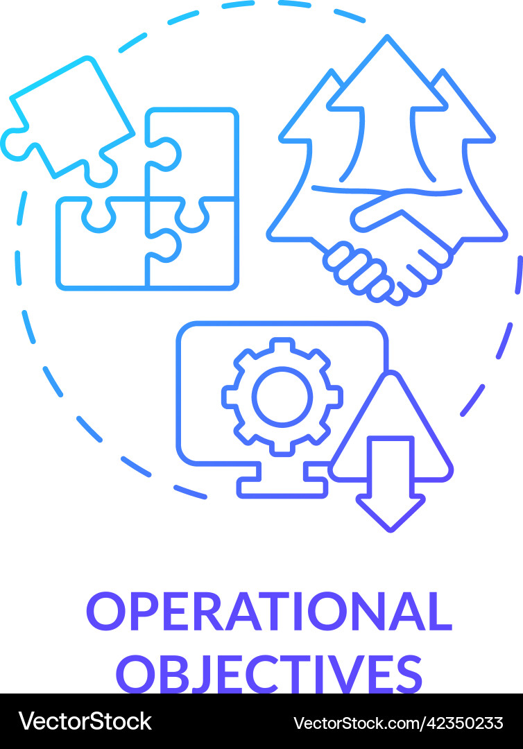 Operational objectives blue gradient concept icon Vector Image