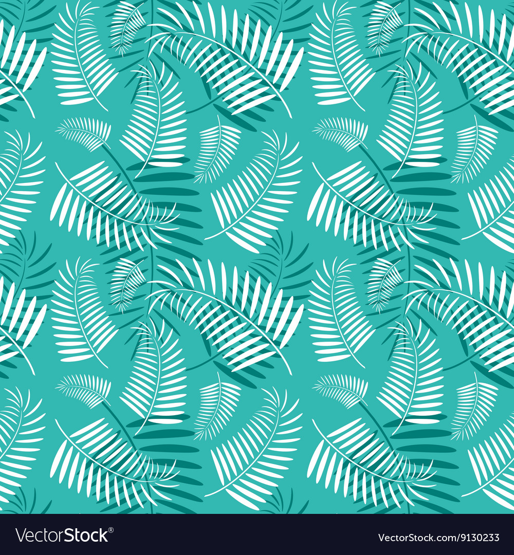 Seamless palm tree leaves pattern Royalty Free Vector Image