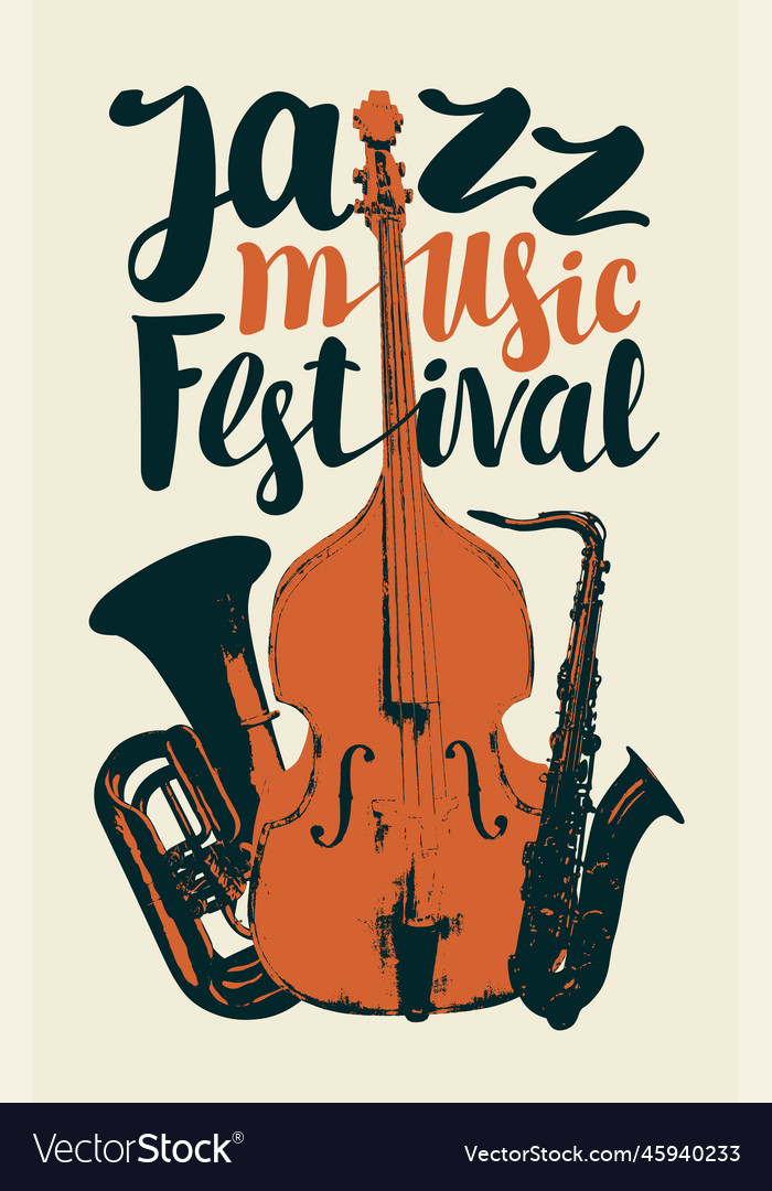 Vintage poster for jazz festival of live music Vector Image