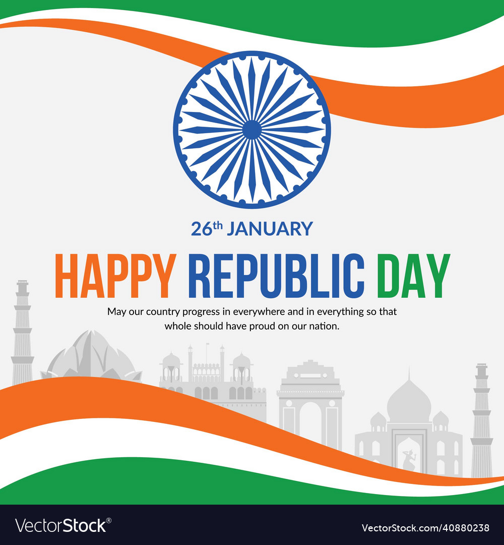 Banner design of happy republic day Royalty Free Vector