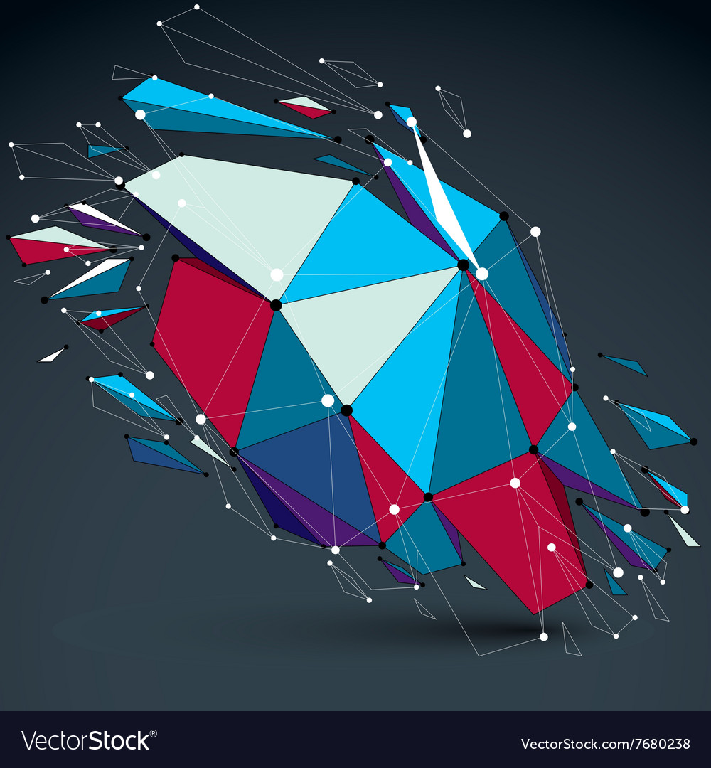 Dimensional Colorful Wireframe Object Demolished Vector Image Dimensional Colorful Wireframe Object Demolished Vector Image