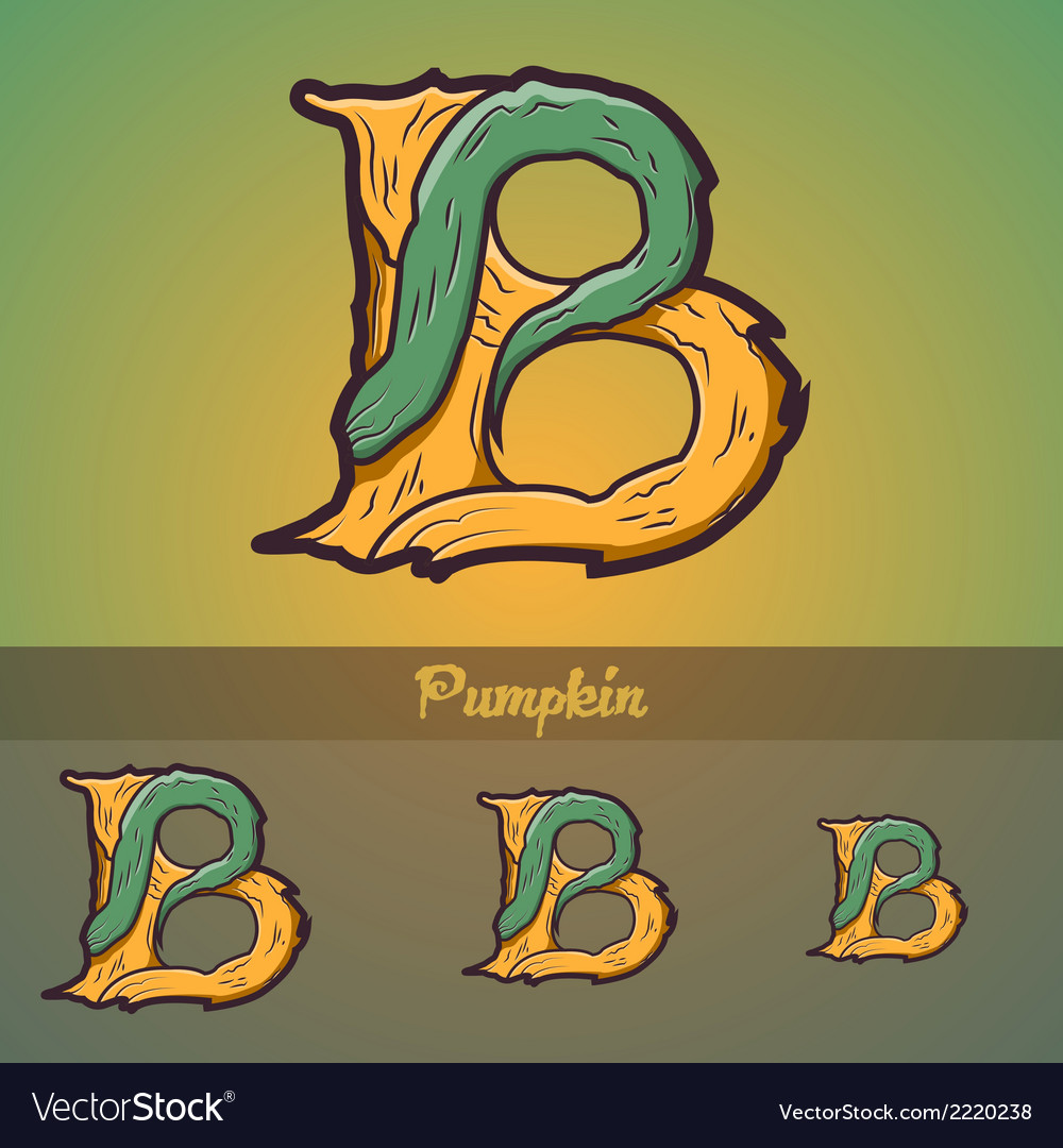 Halloween Decorative Alphabet - B Letter Vector Image