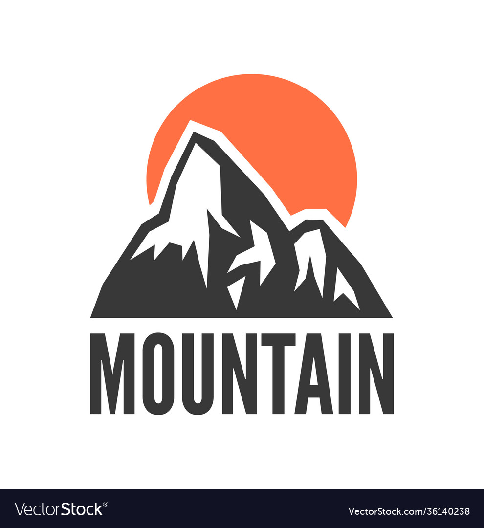 Hand drawn mountain isolated ski resort logo Vector Image