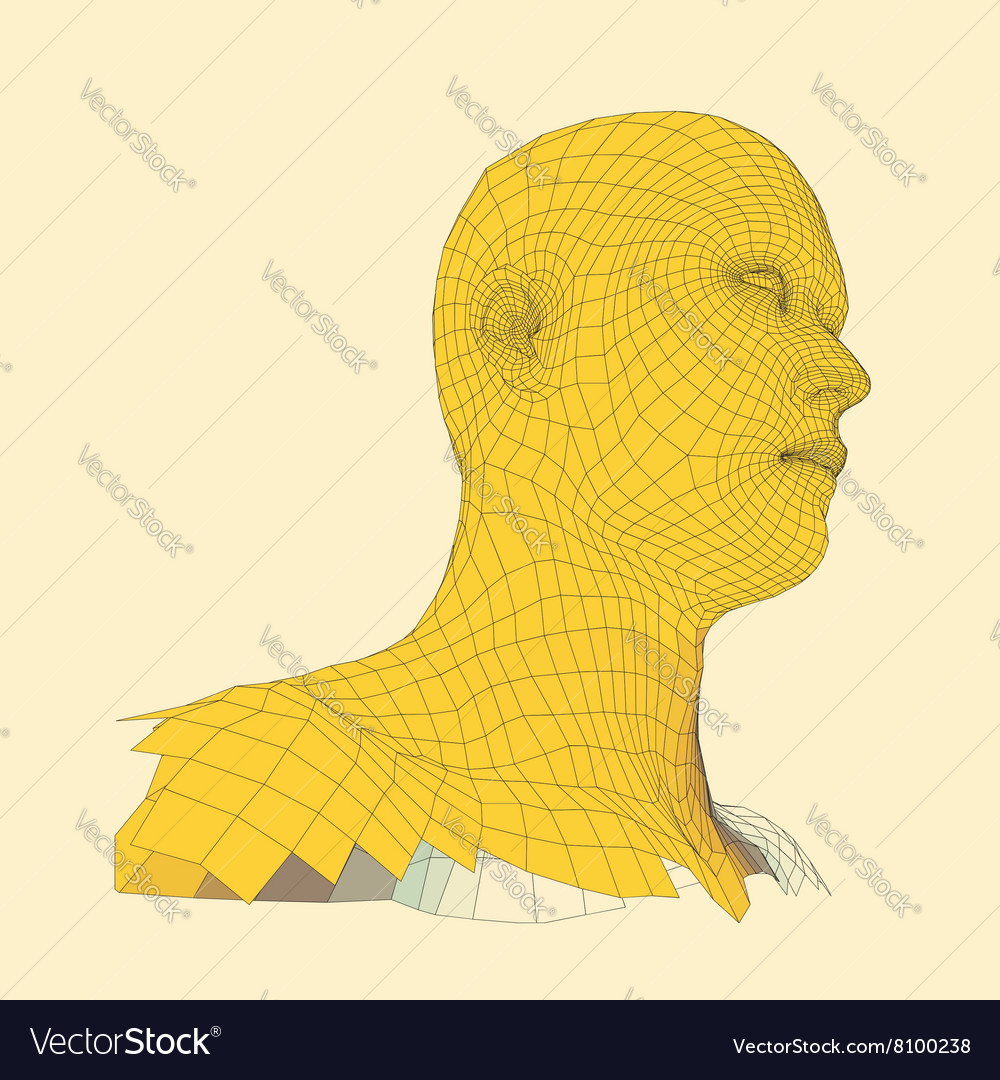 Head of the person from a 3d grid geometric face Vector Image