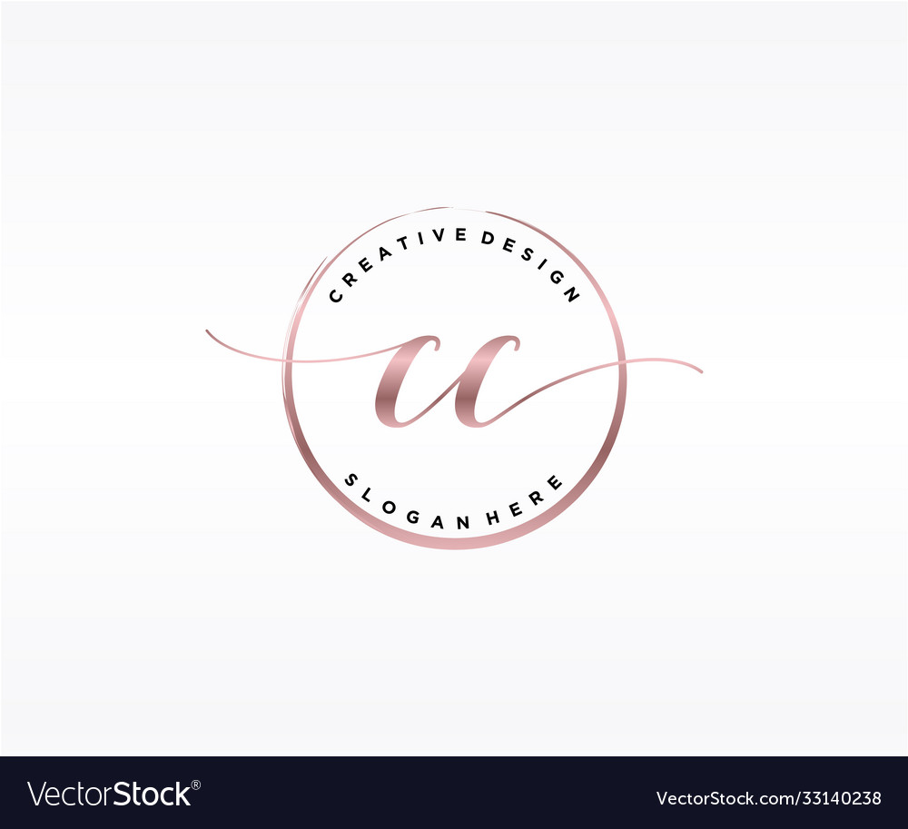 Initial cc handwriting logo with circle template Vector Image