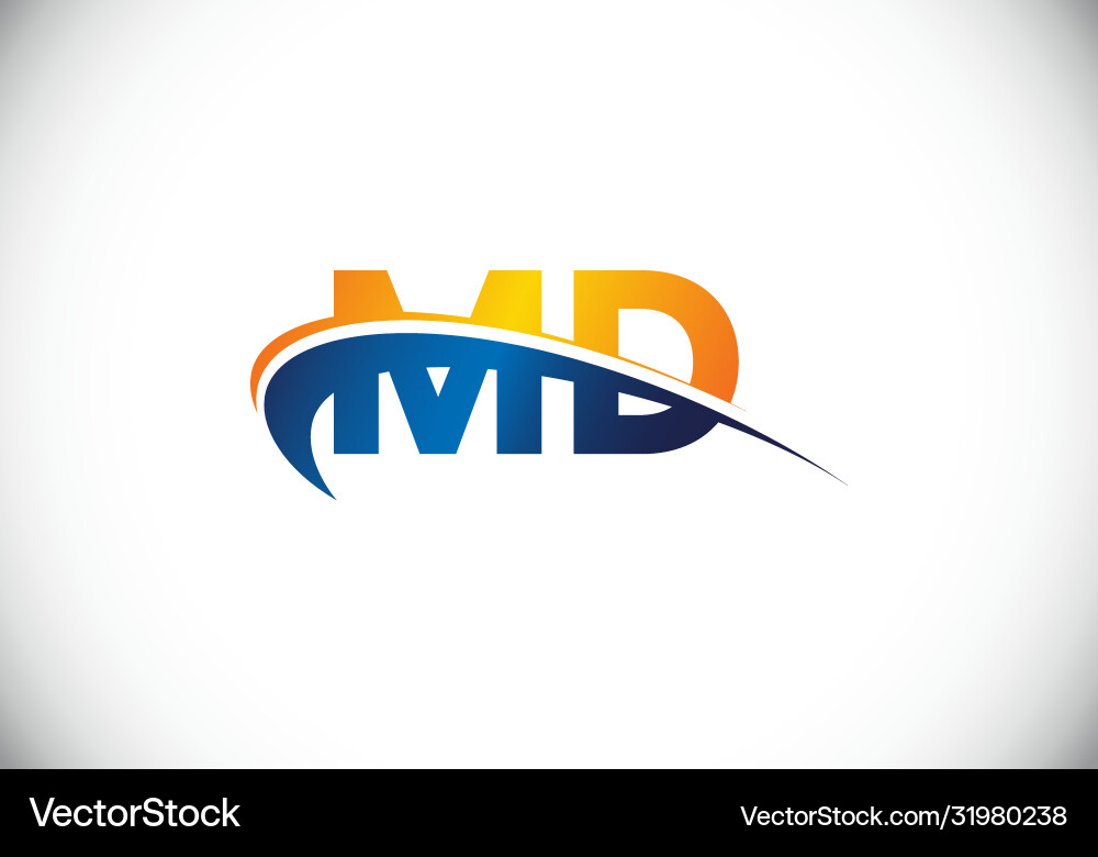Initial monogram letter m d logo design template Vector Image