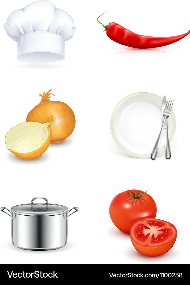 Kitchen icon set Royalty Free Vector Image - VectorStock