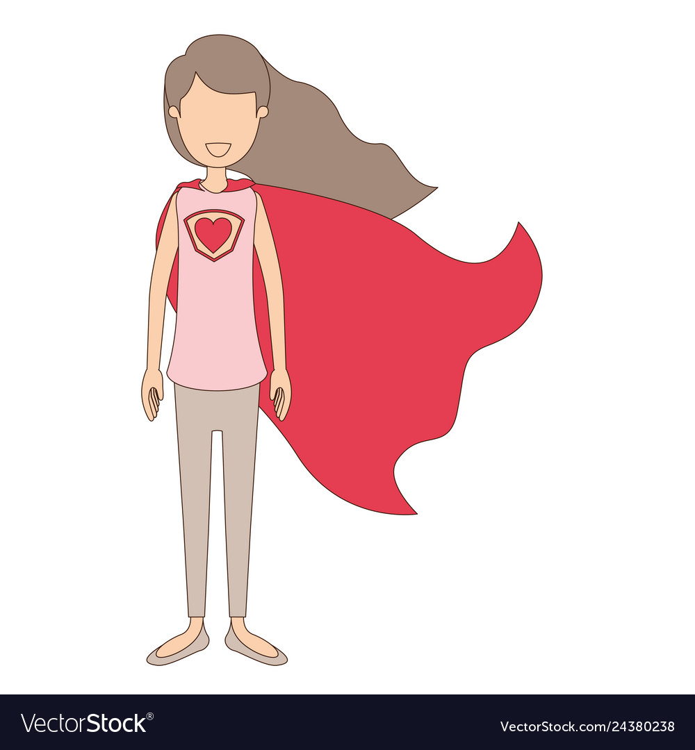 Light color caricature faceless full body super Vector Image