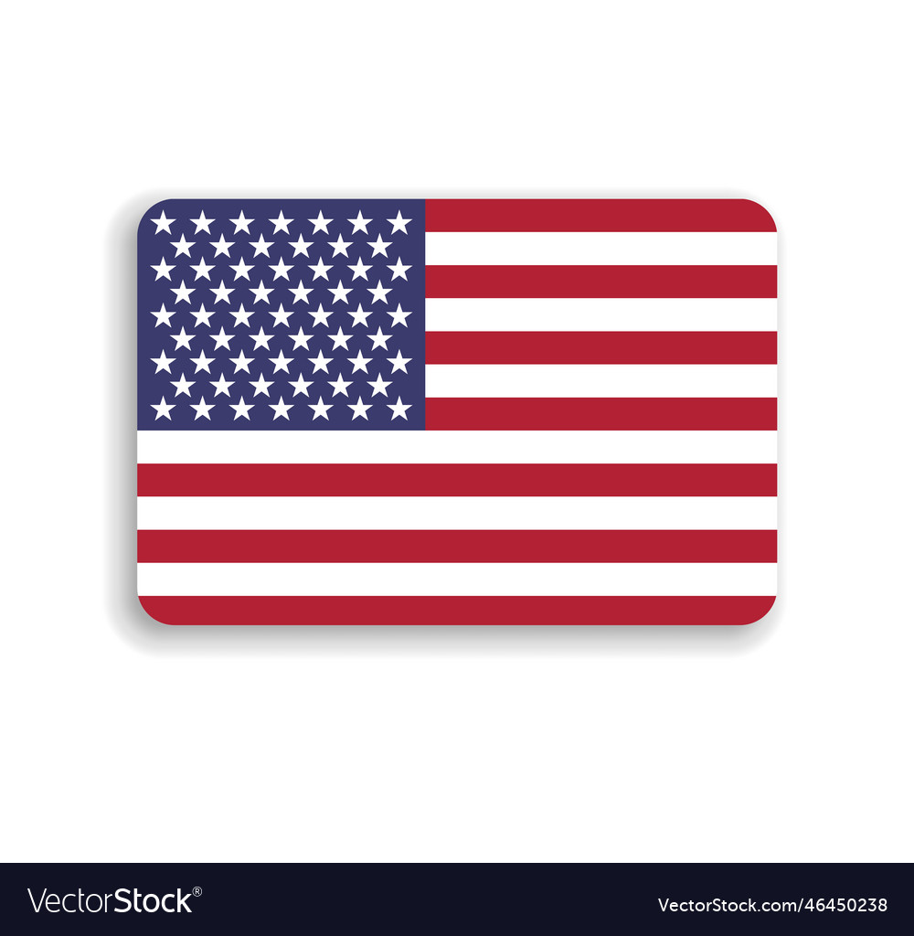 Rounded rectangle flag of united states Royalty Free Vector