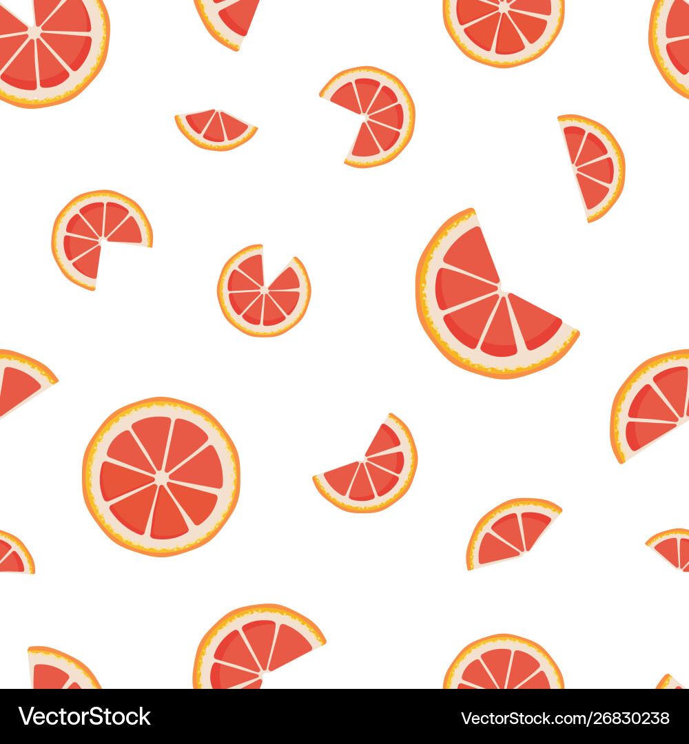Seamless pattern with grapefruit slices Royalty Free Vector