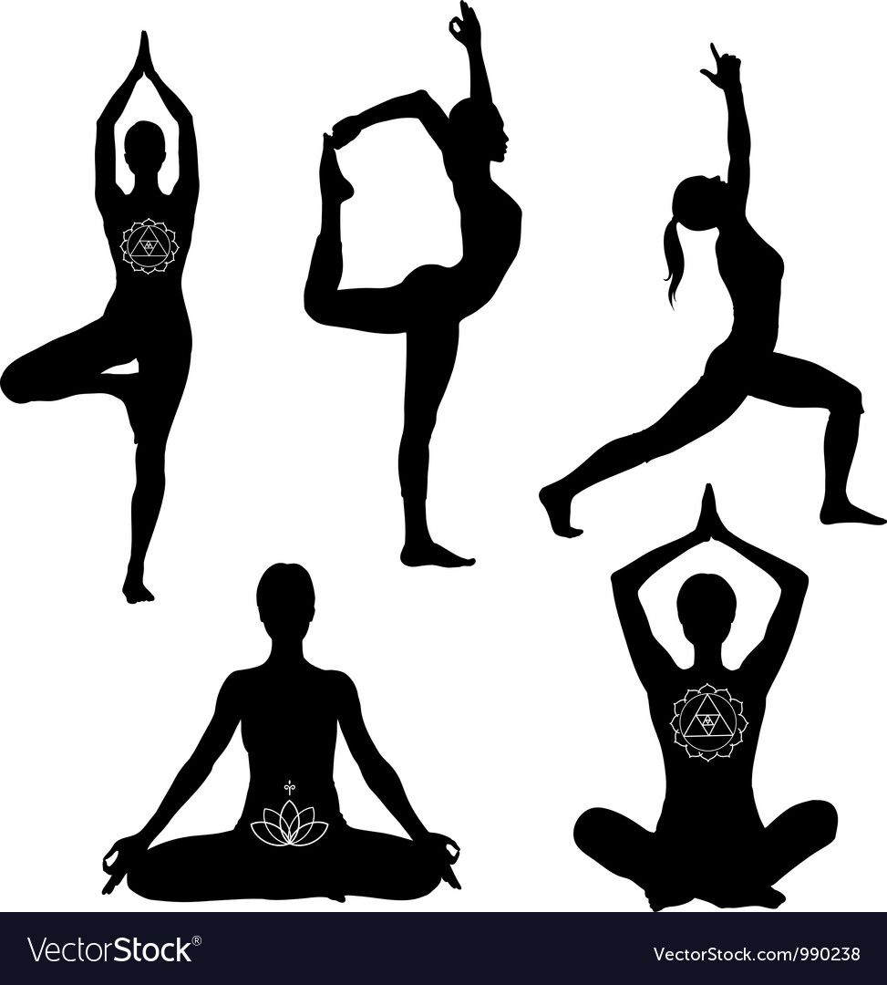 Yoga Poses Icon Set Royalty Free Vector Image Vectorstock 0212