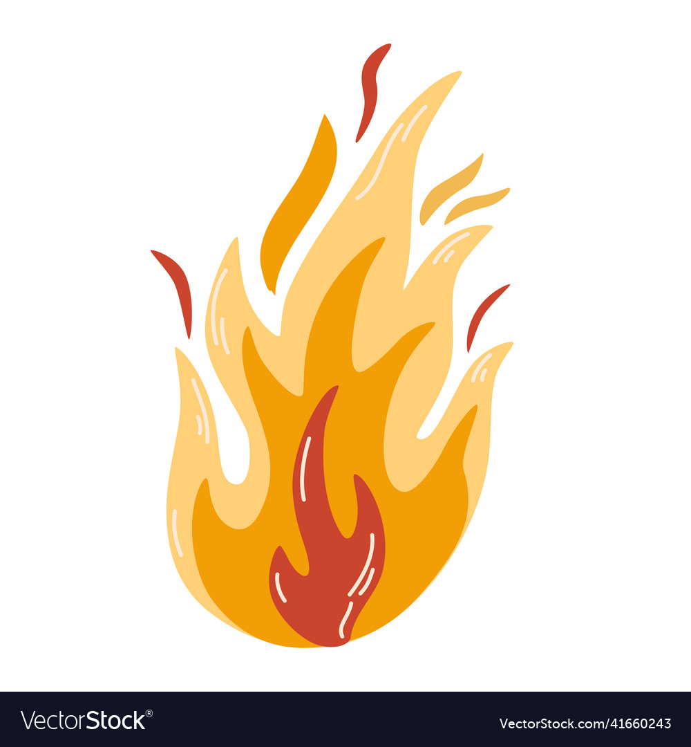 Hot burning fire icon flame blaze symbol Vector Image