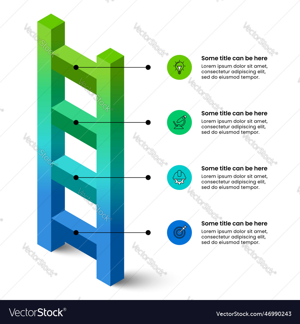 Infographic template isometric ladder with 4 steps