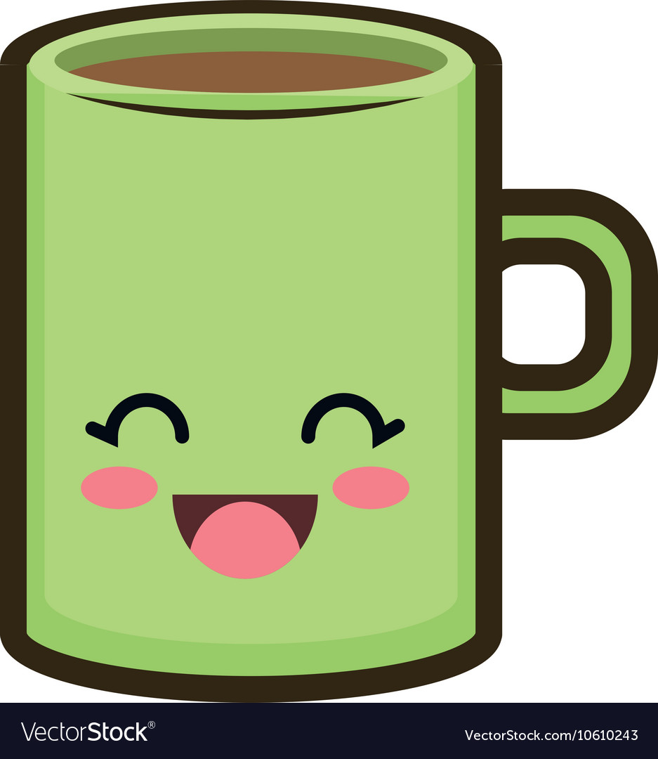 Kawaii cartoon coffee mug Royalty Free Vector Image