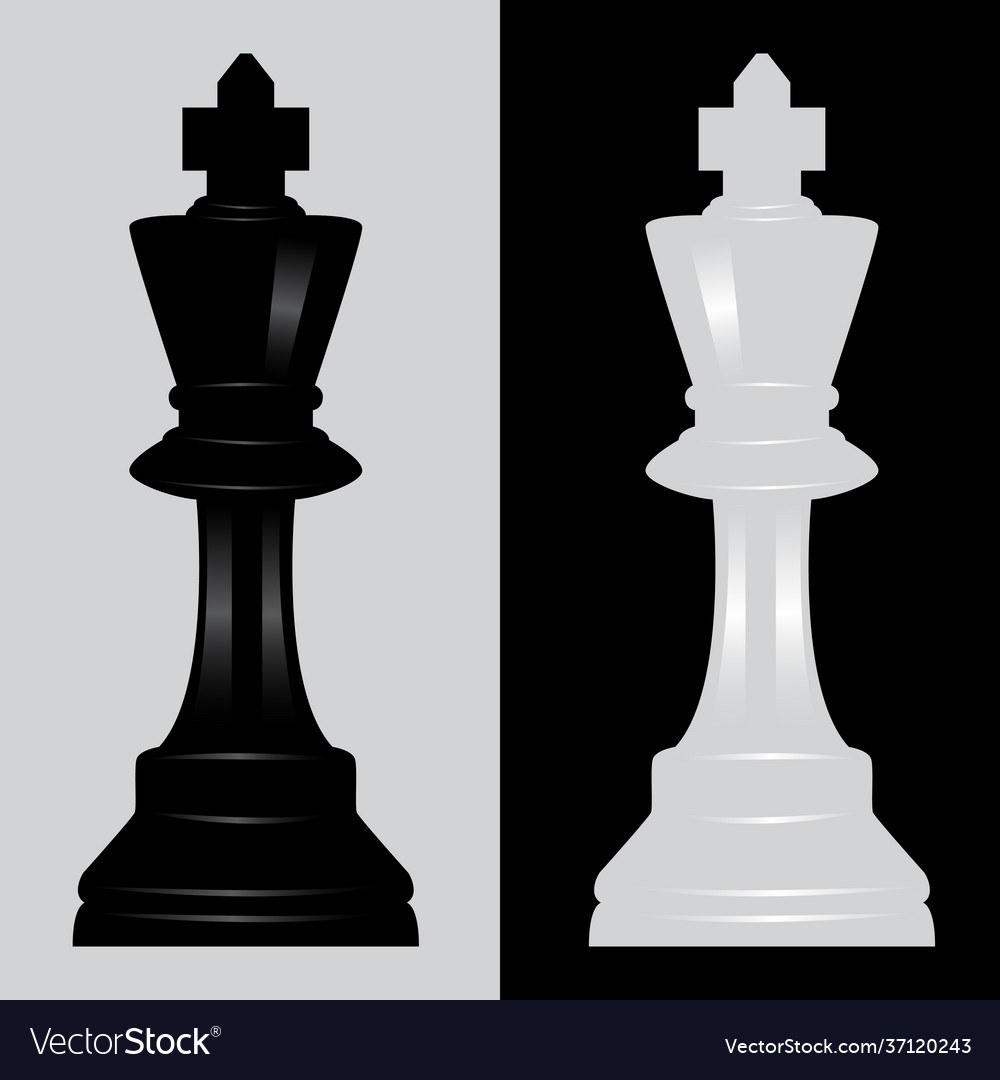 Black and white chess piece king Royalty Free Vector Image