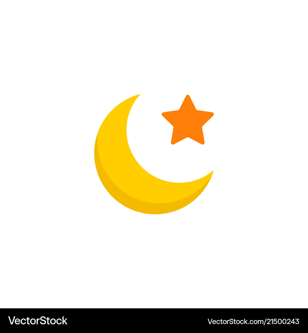 Moon icon flat element Royalty Free Vector Image