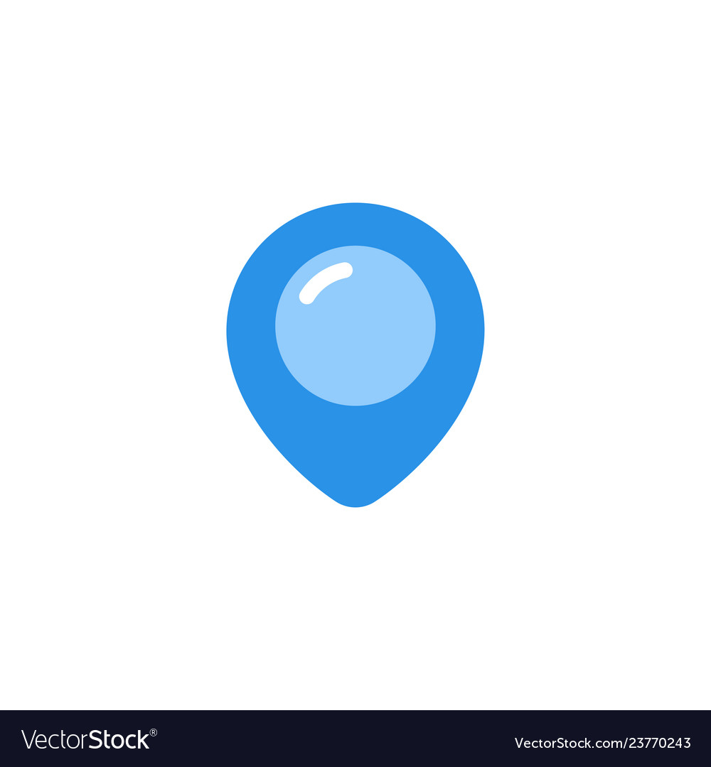 Pin icon blue monochrome color vector image Pin icon blue monochrome color