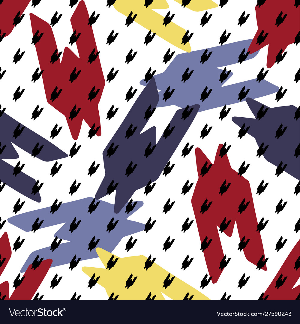 Seamless color bright dogtooth pattern vintage Vector Image