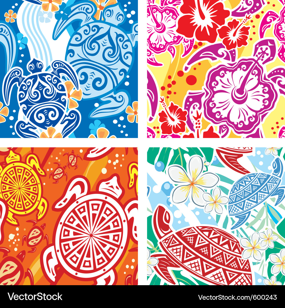 Seamless pattern with turtles Royalty Free Vector Image