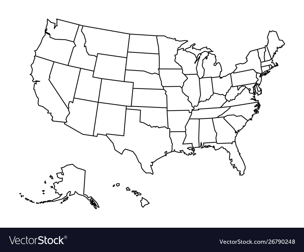 blank map of the united states of america Blank Outline Map United States America Royalty Free Vector blank map of the united states of america