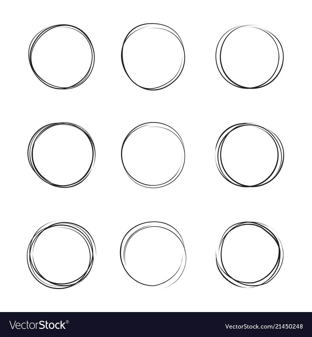 Hand Drawn Circle Royalty Free Vector Image Vectorstock