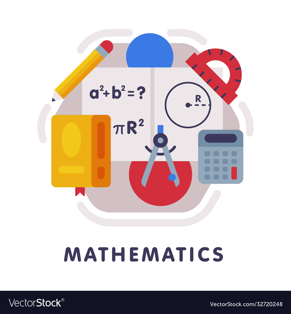 Mathematics school subject icon education and Vector Image