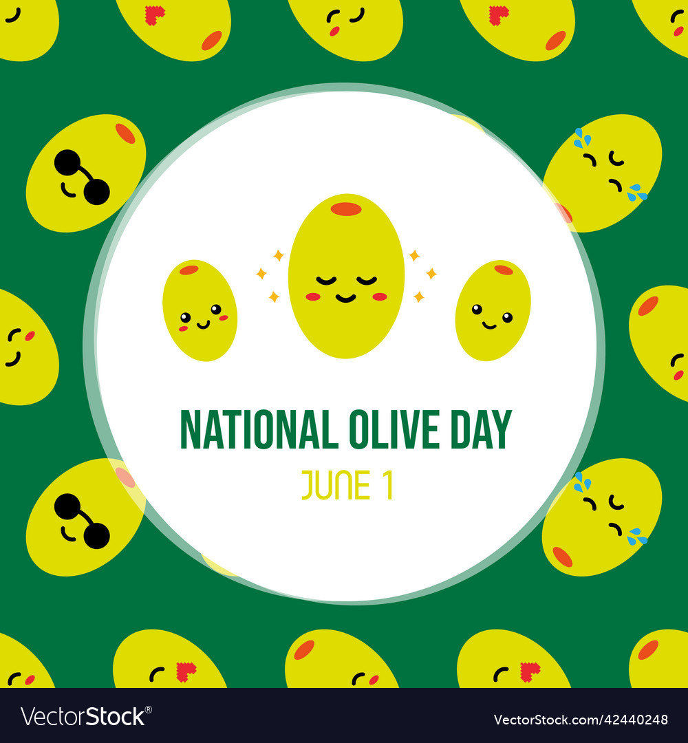 National olive day greeting card june 1 Royalty Free Vector