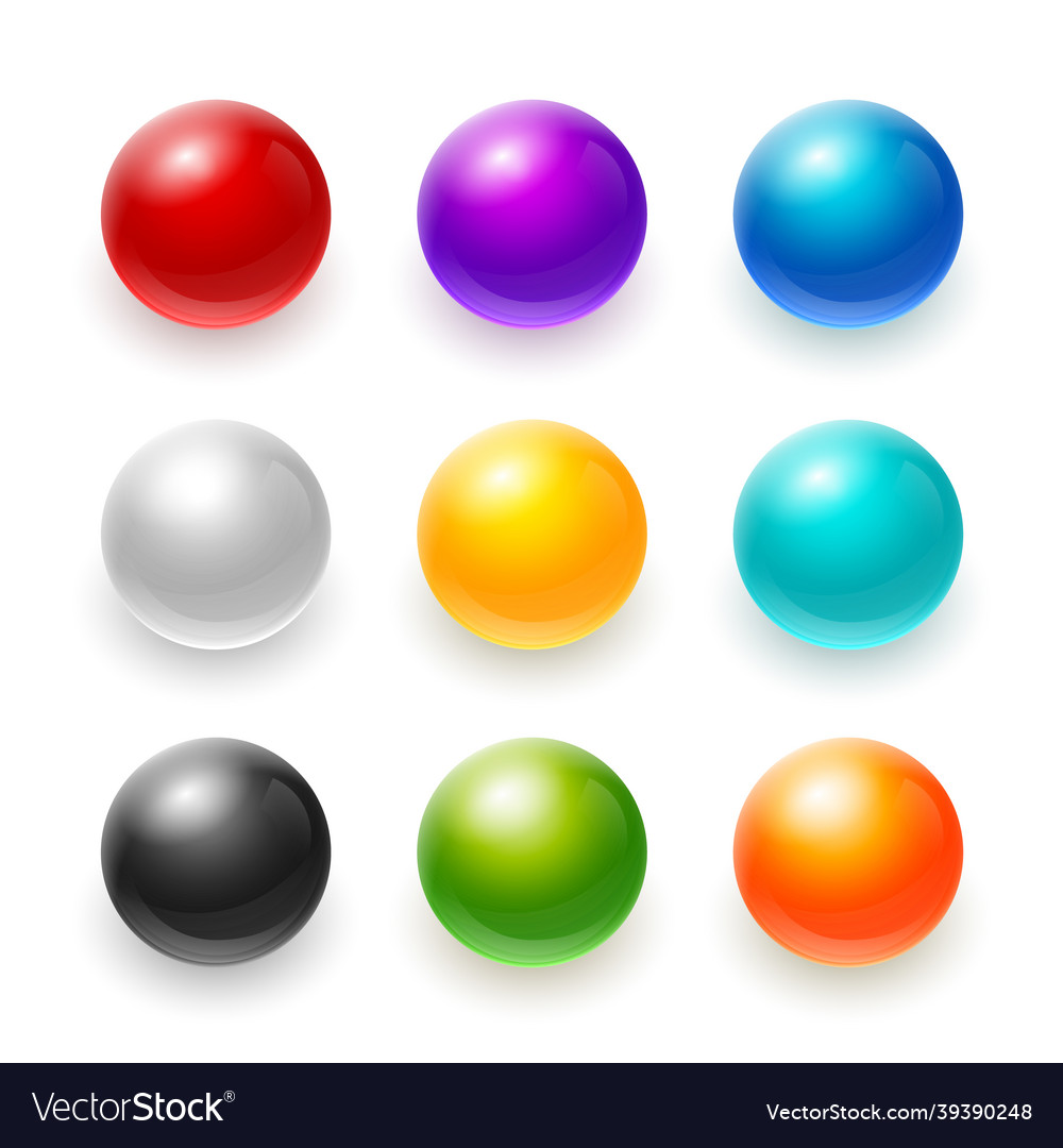 Rainbow 3d ball blue red sphere yellow Royalty Free Vector