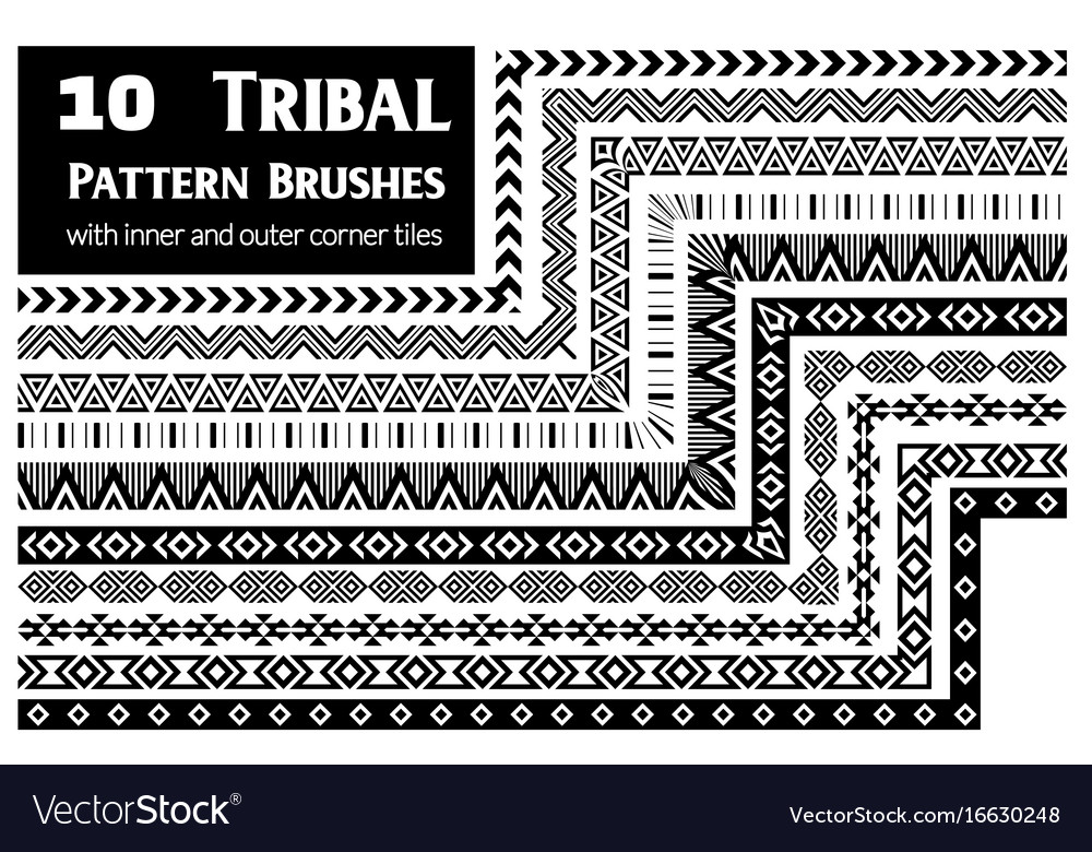 Tribal pattern brushes collection